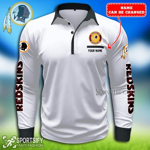 LSPP0129 - Custom Washington Redskins Long Sleeve Pocket Polo Shirt-Sportsify