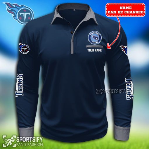 LSPP0128 - Custom Tennessee Titans Long Sleeve Pocket Polo Shirt-Sportsify