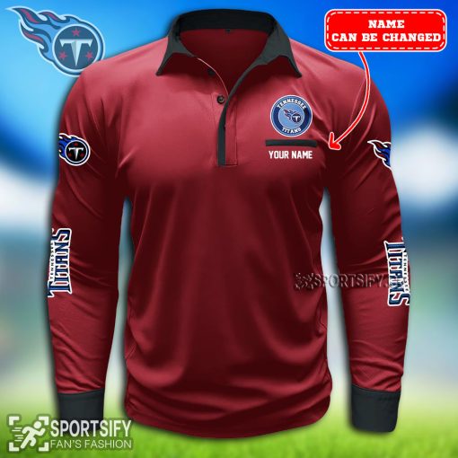 LSPP0128 - Custom Tennessee Titans Long Sleeve Pocket Polo Shirt-Sportsify