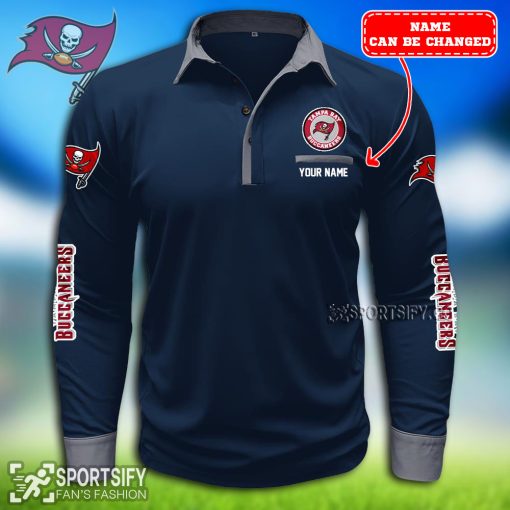 LSPP0127 - Custom Tampa Bay Buccaneers Long Sleeve Pocket Polo Shirt-Sportsify