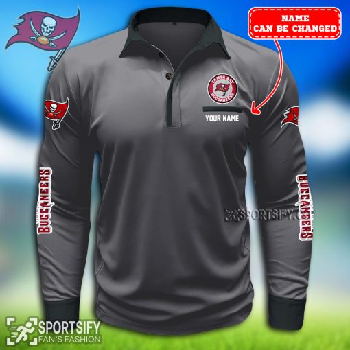 LSPP0127 - Custom Tampa Bay Buccaneers Long Sleeve Pocket Polo Shirt-Sportsify