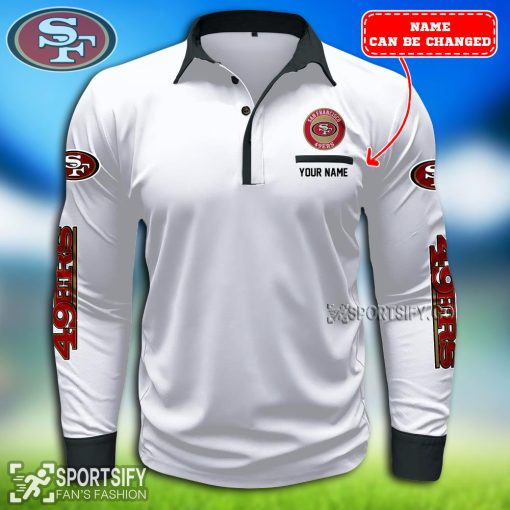 LSPP0125 - Custom San Francisco 49ers Long Sleeve Pocket Polo Shirt-Sportsify