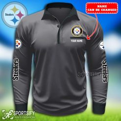 LSPP0124 - Custom Pittsburgh Steelers Long Sleeve Pocket Polo Shirt-Sportsify