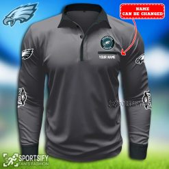 LSPP0123 - Custom Philadelphia Eagles Long Sleeve Pocket Polo Shirt-Sportsify