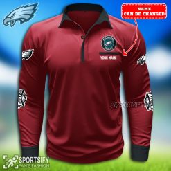 LSPP0123 - Custom Philadelphia Eagles Long Sleeve Pocket Polo Shirt-Sportsify