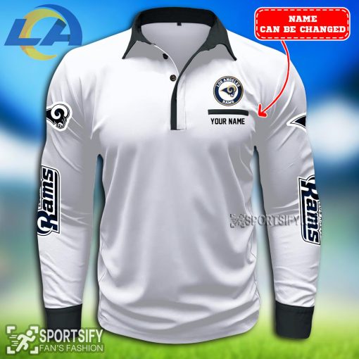 LSPP0116 - Custom Los Angeles Rams Long Sleeve Pocket Polo Shirt-Sportsify