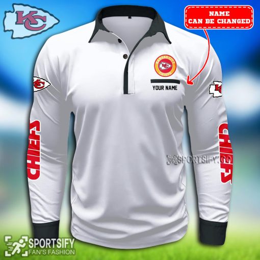 LSPP0114 - Custom Kansas City Chiefs Long Sleeve Pocket Polo Shirt-Sportsify