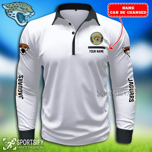 LSPP0113 - Custom Jacksonville Jaguars Long Sleeve Pocket Polo Shirt-Sportsify