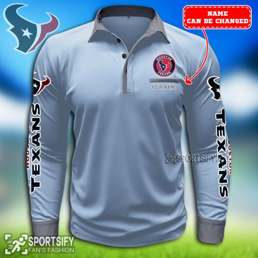 LSPP0111 - Custom Houston Texans Long Sleeve Pocket Polo Shirt-Sportsify