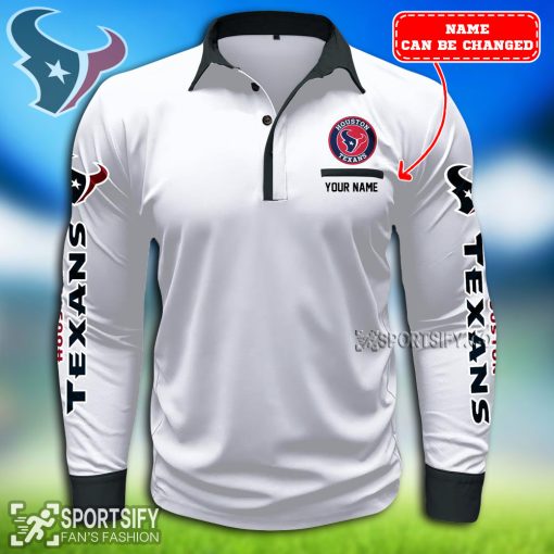 LSPP0111 - Custom Houston Texans Long Sleeve Pocket Polo Shirt-Sportsify