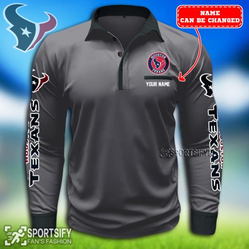 LSPP0111 - Custom Houston Texans Long Sleeve Pocket Polo Shirt-Sportsify