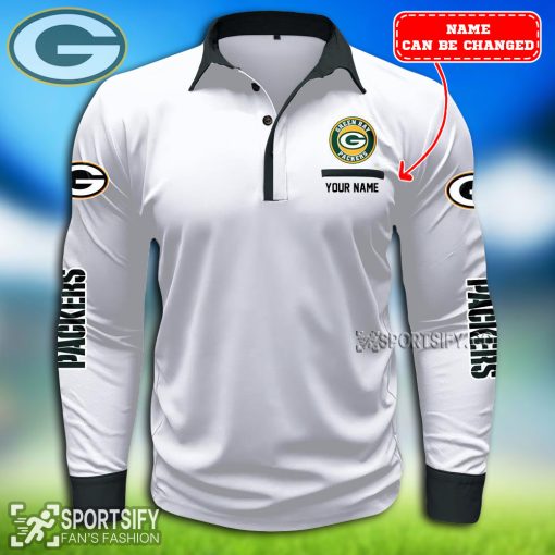 LSPP0110 - Custom Green Bay Packers Long Sleeve Pocket Polo Shirt-Sportsify