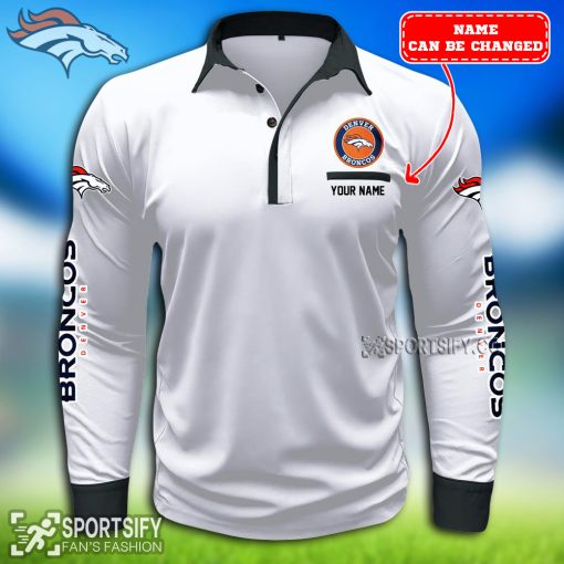 LSPP0108 - Custom Denver Broncos Long Sleeve Pocket Polo Shirt-Sportsify