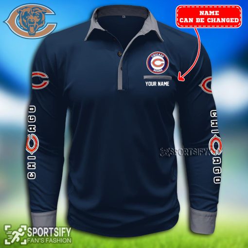 LSPP0105 - Custom Chicago Bears Long Sleeve Pocket Polo Shirt-Sportsify