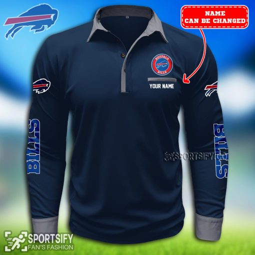 LSPP0103 - Custom Buffalo Bills Long Sleeve Pocket Polo Shirt-Sportsify