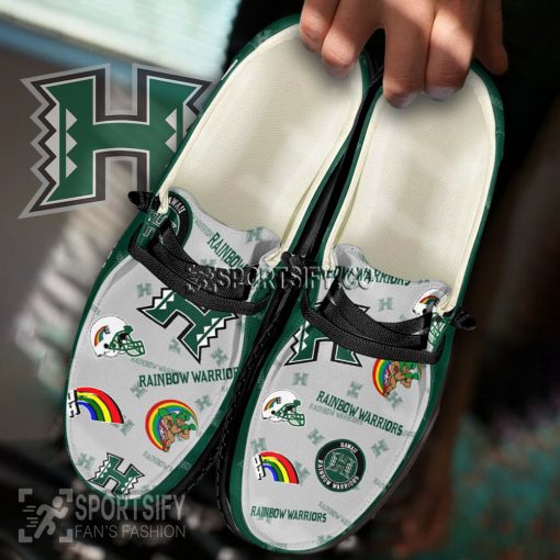 HDS02032 - Custom Hawaii Rainbow Warriors Hey Dude Shoes-Sportsify