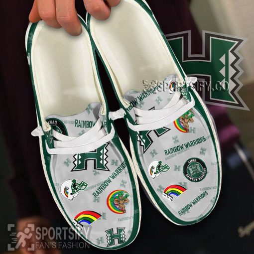 HDS02032 - Custom Hawaii Rainbow Warriors Hey Dude Shoes-Sportsify