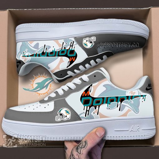 AFS0217 - Miami Dolphins Air Force 1 Low Top Shoes-Sportsify