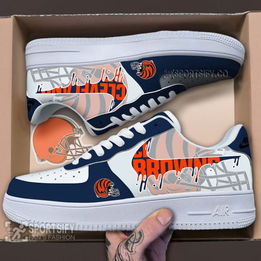 AFS0206 - Cleveland Browns Air Force 1 Low Top Shoes-Sportsify