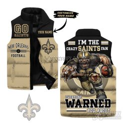 SLJ03057 - Custom New Orleans Saints Sleeveless Jacket-Sportsify