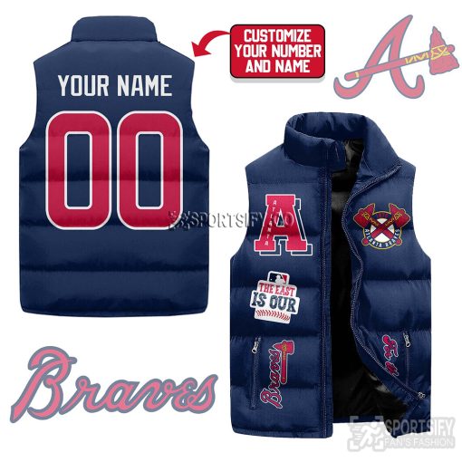 SLJ03006 - Custom Atlanta Braves Sleeveless Jacket-Sportsify