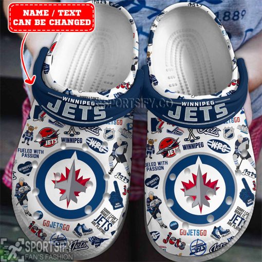 CLS01112 - Custom Winnipeg Jets Clogs Shoes-Sportsify