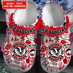 CLS01113 - Custom Wisconsin Badgers Clogs Shoes-Sportsify