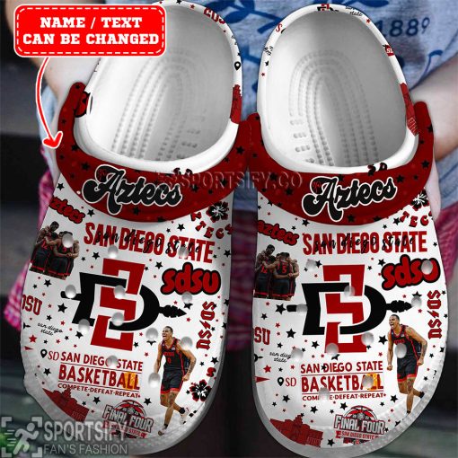 CLS01087 - Custom San Diego State Aztecs Clogs Shoes-Sportsify