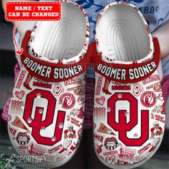 CLS01077 - Custom Oklahoma Sooners Clogs Shoes-Sportsify