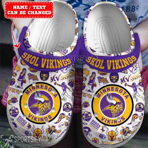 CLS01064 - Custom Minnesota Vikings Clogs Shoes-Sportsify