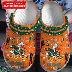 CLS01058 - Custom Miami Hurricanes Clogs Shoes-Sportsify