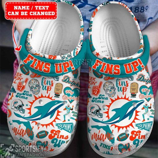 CLS01056 - Custom Miami Dolphins Clogs Shoes-Sportsify