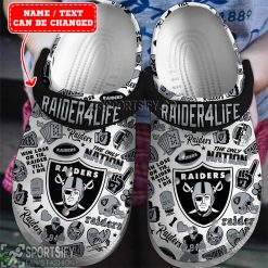 CLS01045 - Custom Las Vegas Raiders Clogs Shoes-Sportsify