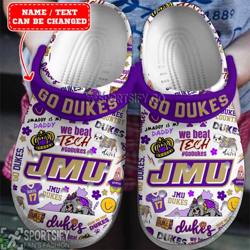 CLS01043 - Custom James Madison Dukes Clogs Shoes-Sportsify