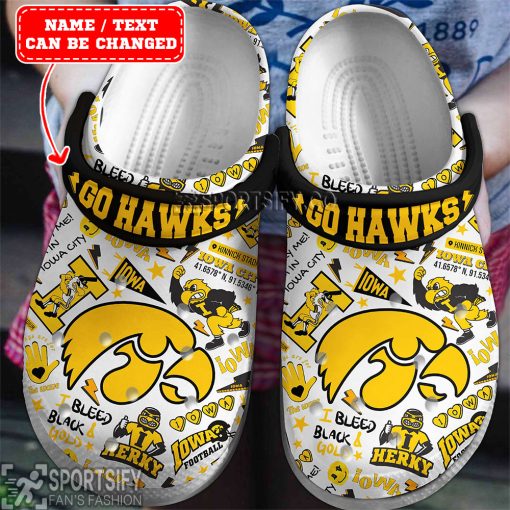 CLS01041 - Custom Iowa Hawkeyes Clogs Shoes-Sportsify