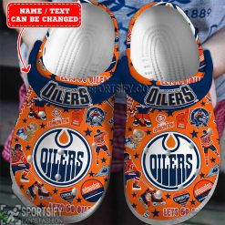 CLS01032 - Custom Edmonton Oilers Clogs Shoes-Sportsify