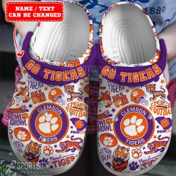 CLS01022 - Custom Clemson Tigers Clogs Shoes-Sportsify