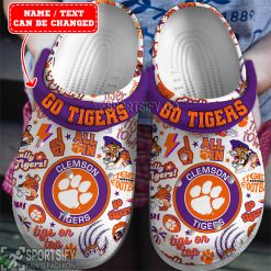 CLS01021 - Custom Clemson Tigers Clogs Shoes-Sportsify