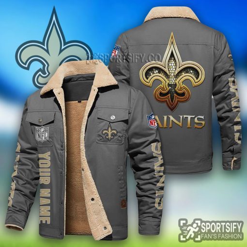 LEJ0123 - New Orleans Saints Leather Jacket-Sportsify