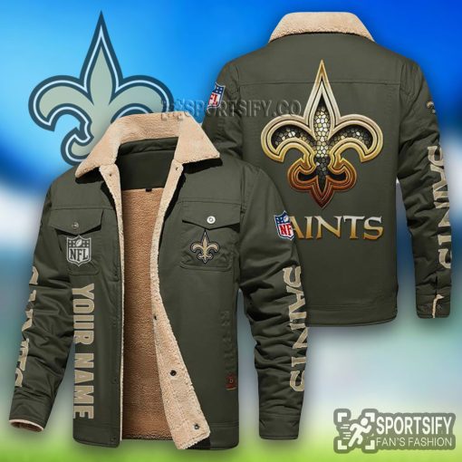 LEJ0123 - New Orleans Saints Leather Jacket-Sportsify