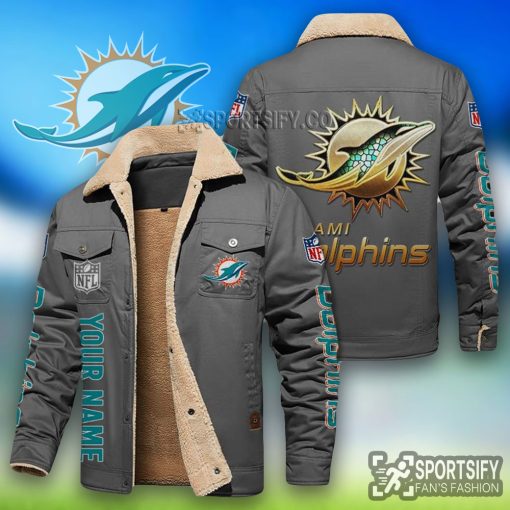 LEJ0120 - Miami Dolphins Leather Jacket-Sportsify