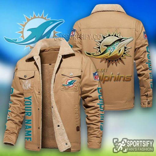 LEJ0120 - Miami Dolphins Leather Jacket-Sportsify