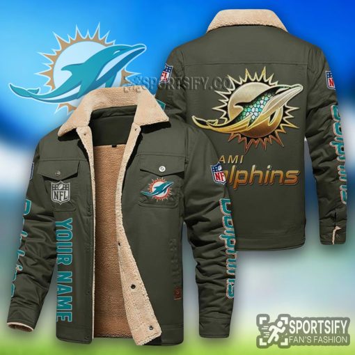 LEJ0120 - Miami Dolphins Leather Jacket-Sportsify