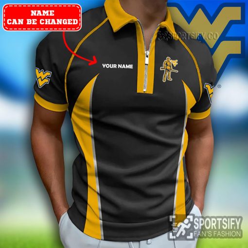 ZPP02122 - Custom West Virginia Mountaineers Zipper Polo-Sportsify.co