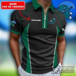 ZPP02109 - Custom Tulane Green Wave Zipper Polo-Sportsify.co