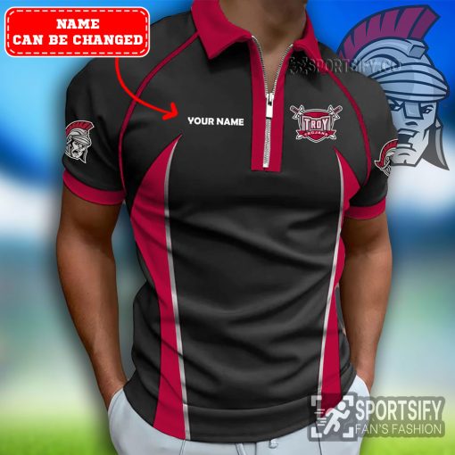 ZPP02108 - Custom Troy Trojans Zipper Polo-Sportsify.co