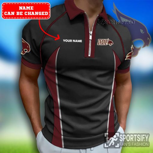 ZPP02105 - Custom Texas State Bobcats Zipper Polo-Sportsify.co