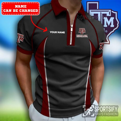 ZPP02103 - Custom Texas A&M Aggies Zipper Polo-Sportsify.co