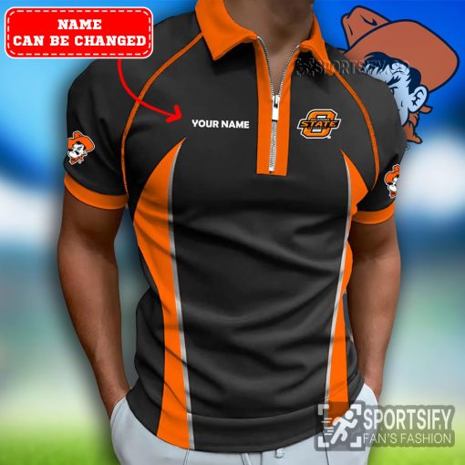 ZPP02085 - Custom Oklahoma State Cowboys Zipper Polo-Sportsify.co