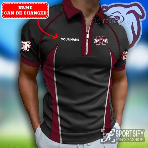 ZPP02068 - Custom Mississippi State Bulldogs Zipper Polo-Sportsify.co